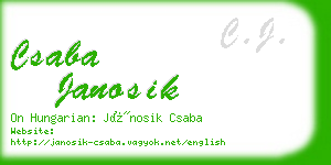 csaba janosik business card